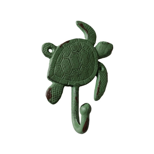 Turtle Single Hook, 5.8 in, Rustic Green