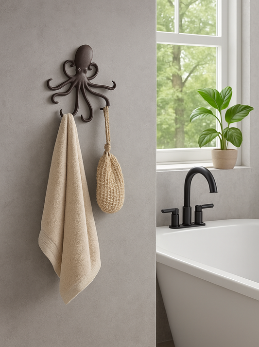 Octopus Multi Hook, crochets muraux nautiques à suspendre à l'intérieur ou à l'extérieur, marron