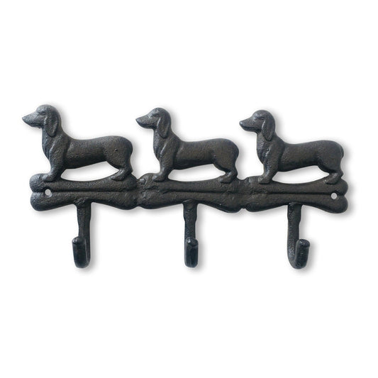 Rangée de Chiens Crochet Rack, Crochets Muraux en Fonte pour Suspendre à l'intérieur et à l'extérieur, Marron