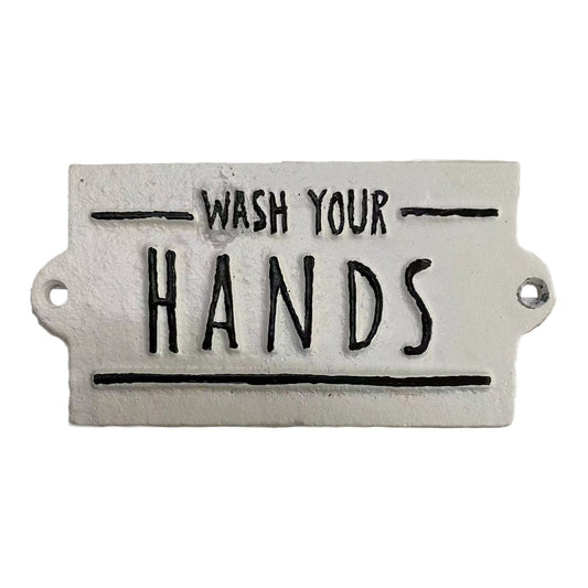 ~Wash Your Hands~, Cast Iron, Antique White