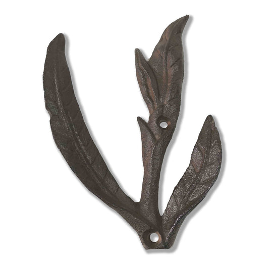 Twig Plaque, Cast Iron, Brown