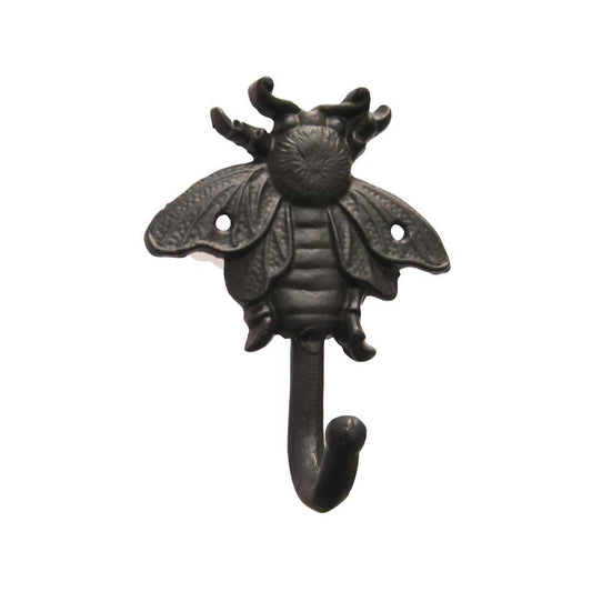 Crochet abeille en fonte, crochets muraux rustiques pour accrocher à l'intérieur et à l'extérieur, marron.