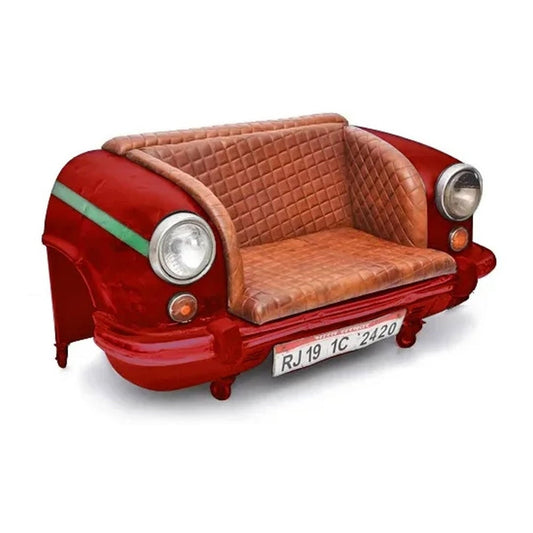 "Canapé Voiture Ambassador Recyclé, Rouge"