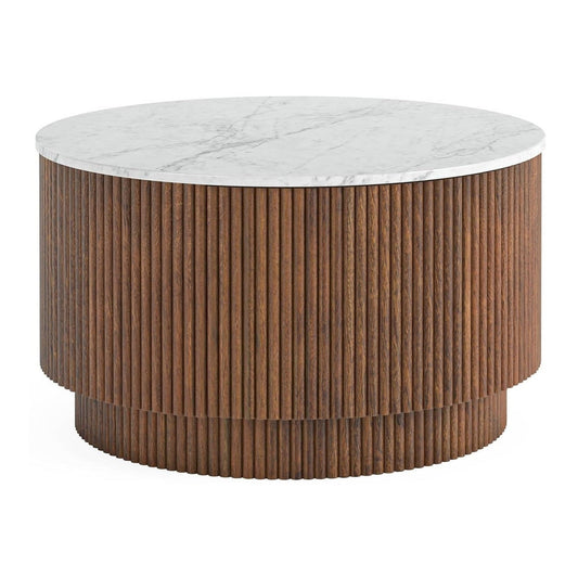 Ellis Wooden Coffee Table With Marble Top