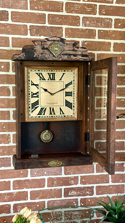 Telegraph Wall Mounted Wooden Clock