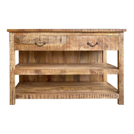 Table console en bois avec 2 tiroirs