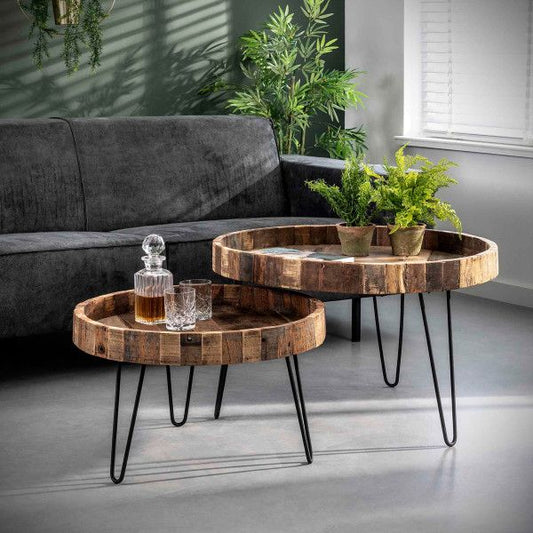 "Ensemble de tables gigognes Reclaim Wood, 24 (P)x16 po, 31,5 (P)x 17"