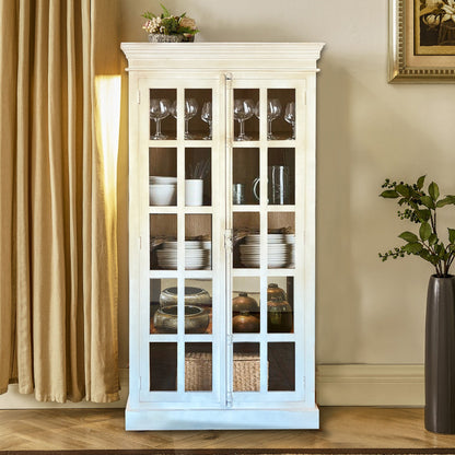 Tall Cabinet Displayer, Antique White