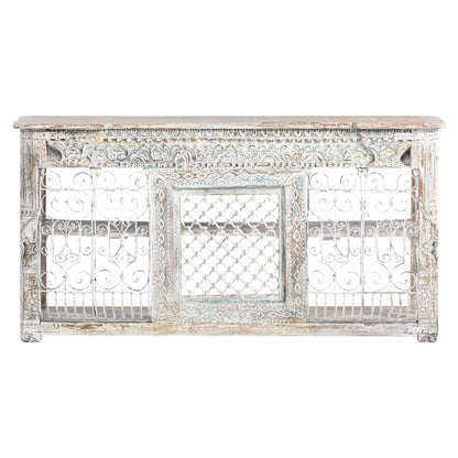 20% OFF Jali Wooden Console, Wrought Iron Panel