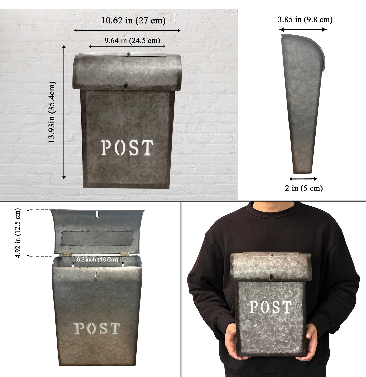 Emily POST Mailbox Rustic Metal, Last Chance