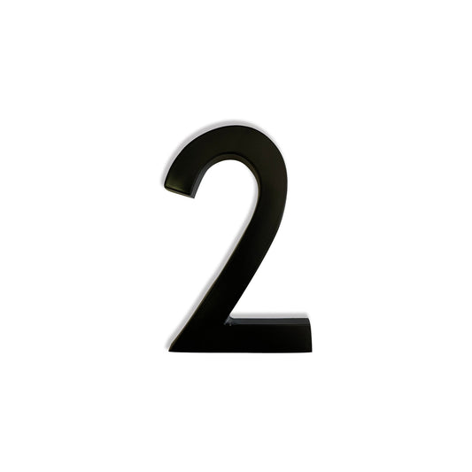 Magnetic Aluminum House Number #2, 4 in, Black