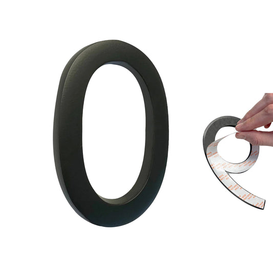 Self Adhesive Aluminum Number 0, 4 inch, Black