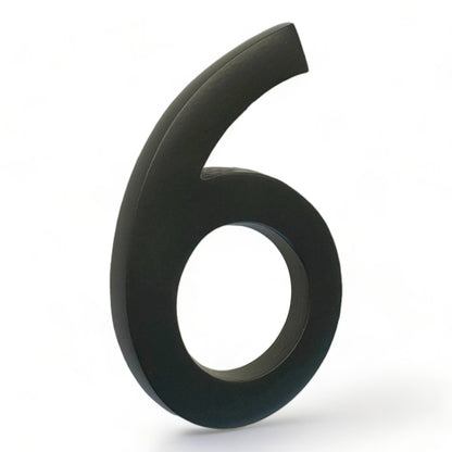 Self Adhesive Aluminum Number 6, 4 inch, Black