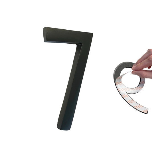 Self Adhesive Aluminum Number 7, 4 inch, Black