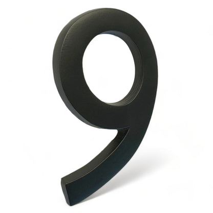 Self Adhesive Aluminum Number 9, 4 inch, Black