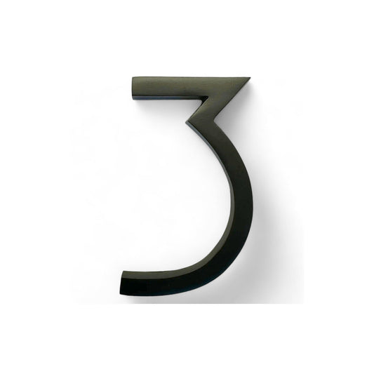 Self Adhesive Aluminum Number 3, 5 inch, Black