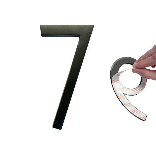 Self Adhesive Aluminum Number 7, 5 inch, Black