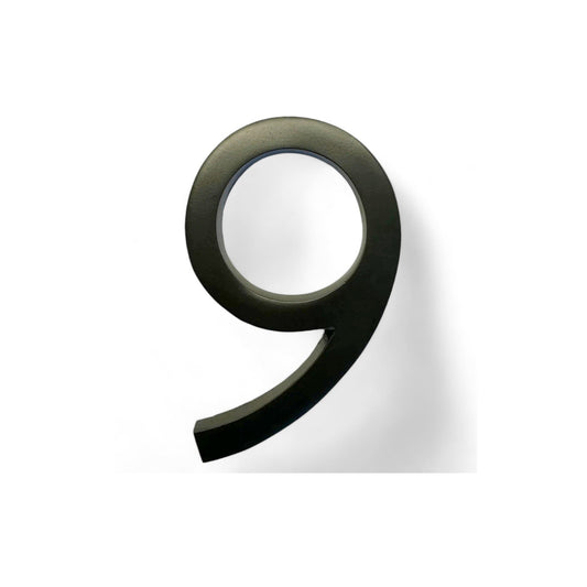 Self Adhesive Aluminum Number 9, 5 inch, Black