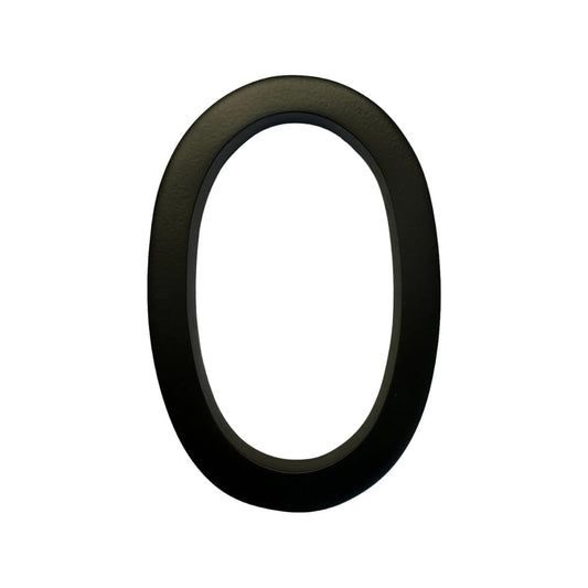 Self Adhesive Aluminum Number 0, 6 inch, Black