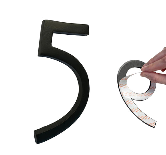 Self Adhesive Aluminum Number 5, 6 inch, Black