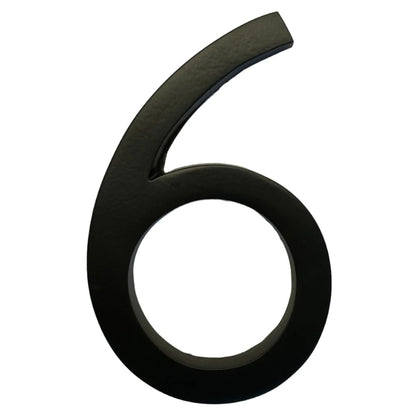 Self Adhesive Aluminum Number 6, 6 inch, Black