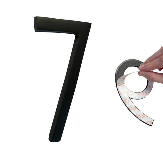 Self Adhesive Aluminum Number 7, 6 inch, Black