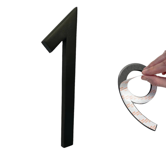 Self Adhesive Aluminum Number 1, 8 inch, Black