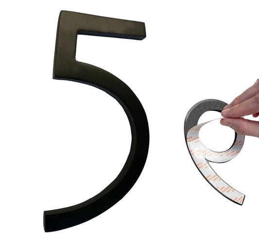 Self Adhesive Aluminum Number 5, 8 inch, Black