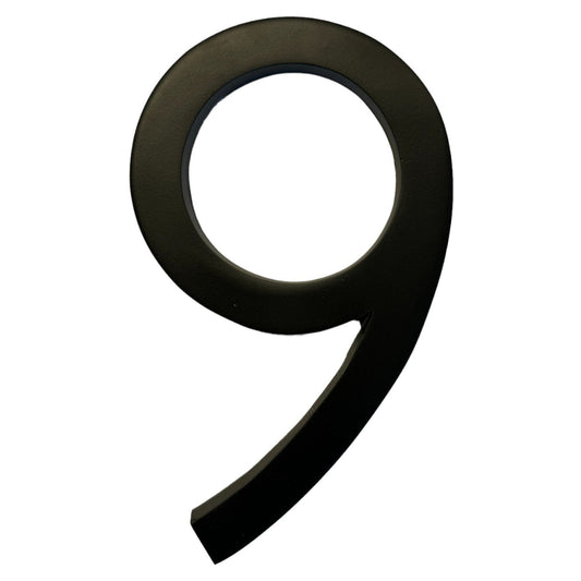 Self Adhesive Aluminum Number 9, 8 inch, Black