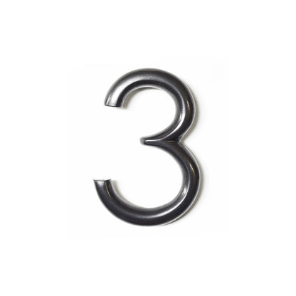 Round Shadow Number 3, Gun Metal, 5 Inch, Last Chance
