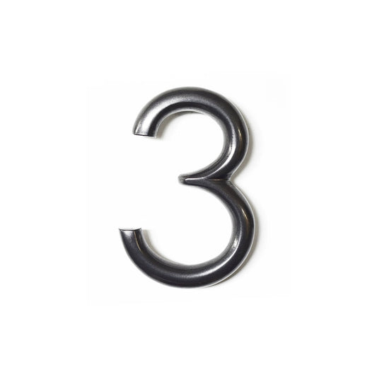 Round Shadow Number 3, Gun Metal, 5 Inch, Last Chance