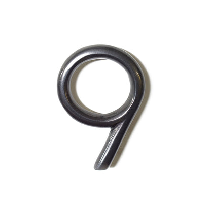 Aluminium Shadow Address Number 9, Round House Numbers, Gun Metal, 5 pouces