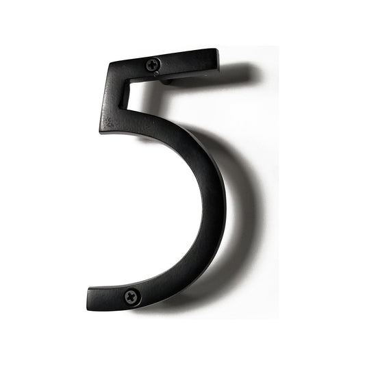 black aluminum number 5, 6inch