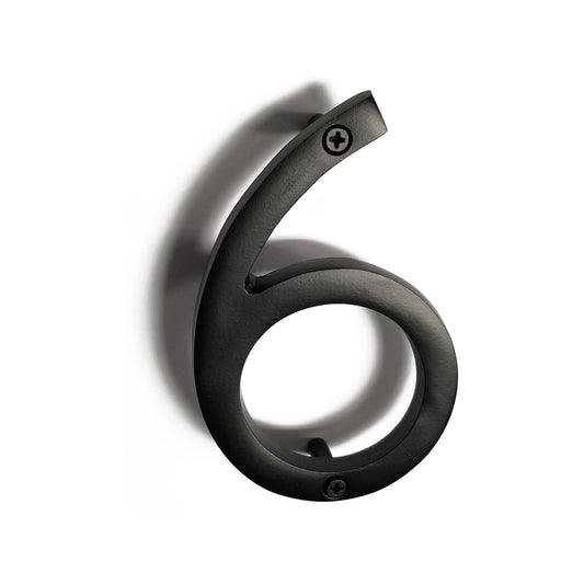 black aluminum number 6, 6inch
