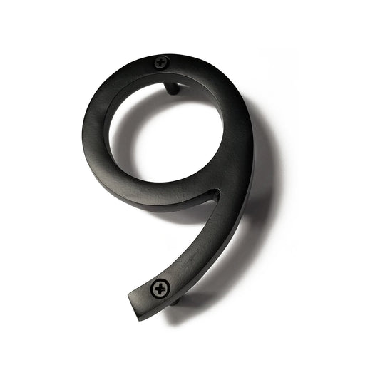 black aluminum number 9, 6inch