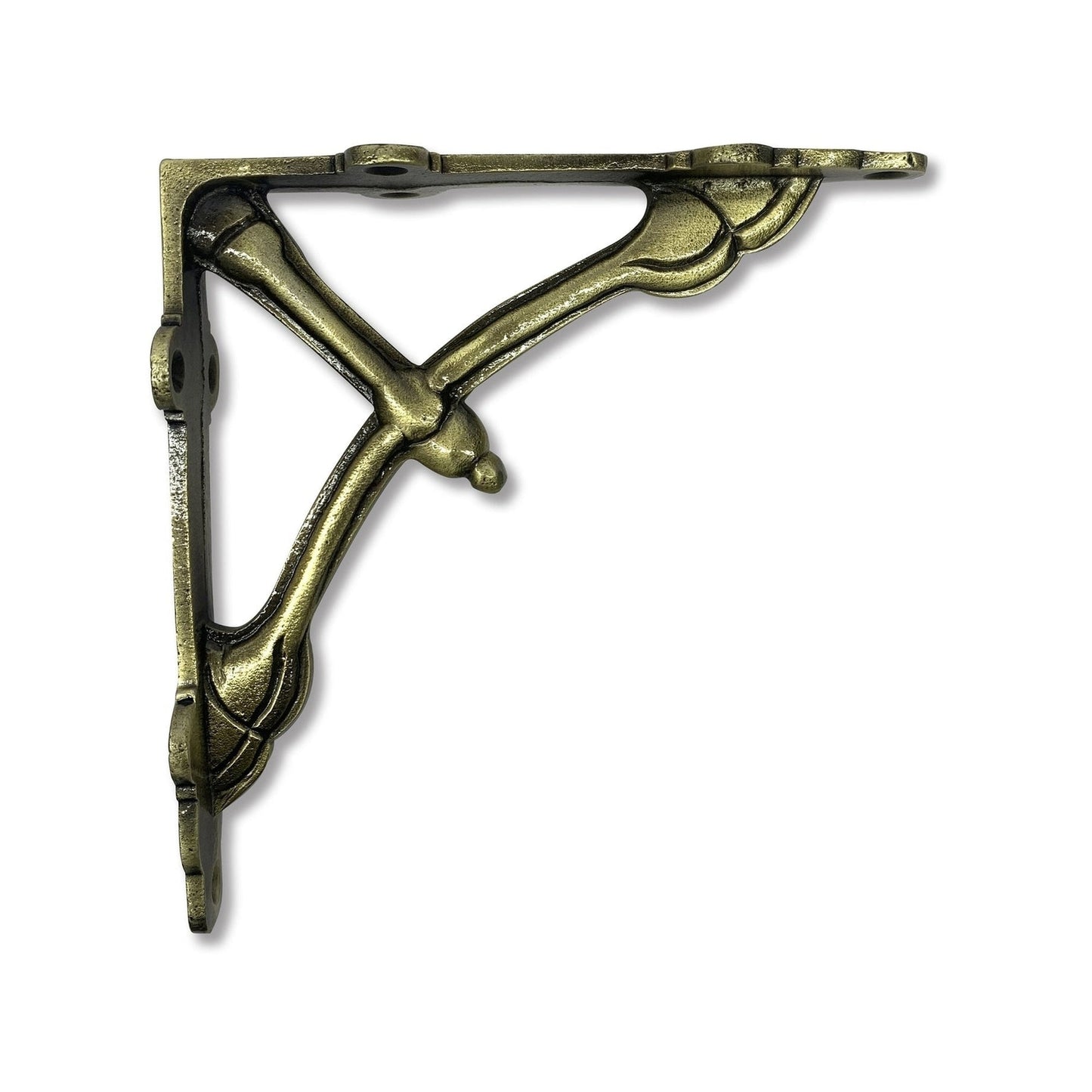 Support d'étagère mural demi-rond avec bras de support, supports d'étagère rustiques, 5,5 pouces, laiton antique