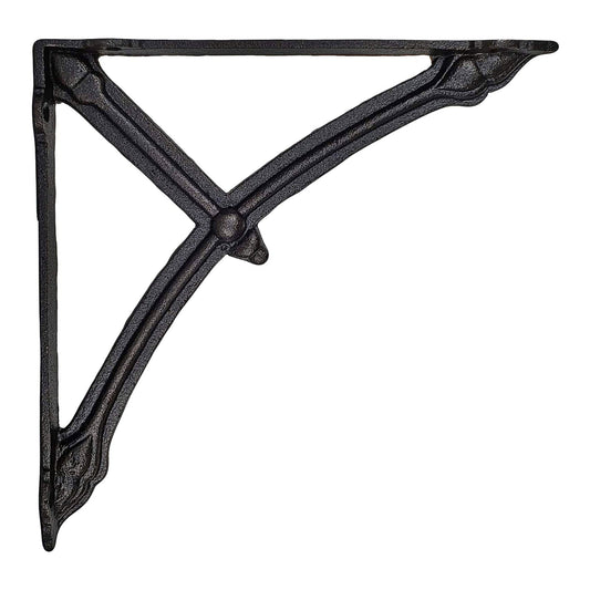 Support d'étagère mural demi-rond avec bras de support, supports d'étagère rustiques, 9,8 pouces, noir