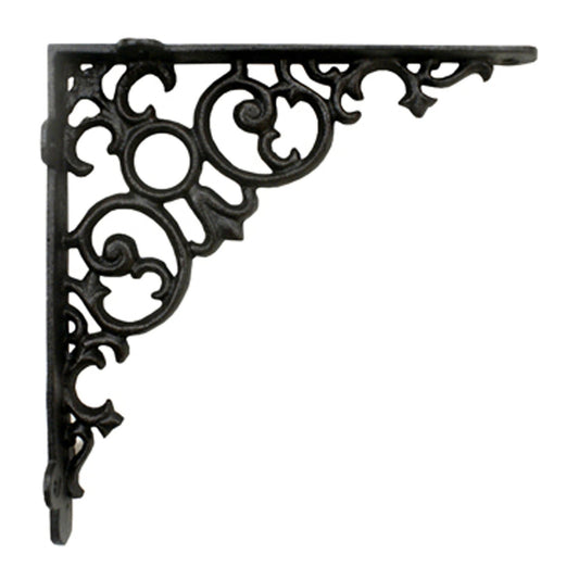 Support d'étagère Scroll, grand, noir antique