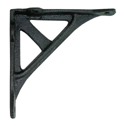 Support de montage pour étagère d'angle en fonte industrielle avec support supplémentaire, supports d'étagère noirs très résistants, 4,92 x 0,78 x 4,9 pouces,