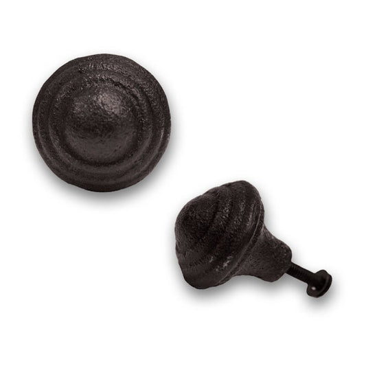 Bouton rond en fonte, bouton de tirage antique, boutons vintage pour armoires de cuisine, meubles - poignées d'armoire rustiques et boutons de porte intérieure pour la maison, noir, 1 pouce