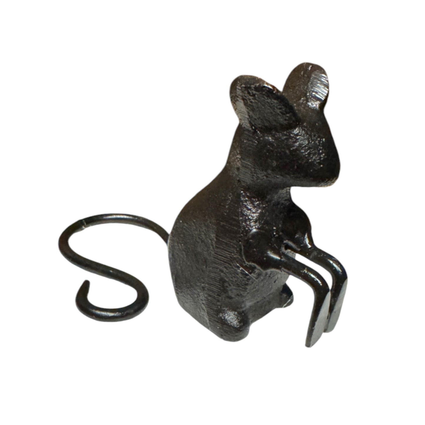 Mini statuette de souris perchée rustique, figurine de jardin de souris en fonte