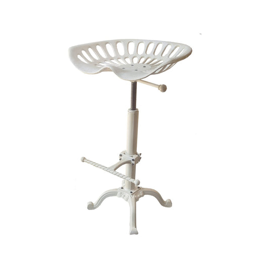 Tabouret de siège de tracteur blanc