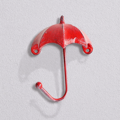 Crochet Parapluie, Crochets Muraux Rustiques pour Intérieur et Extérieur, Rouge