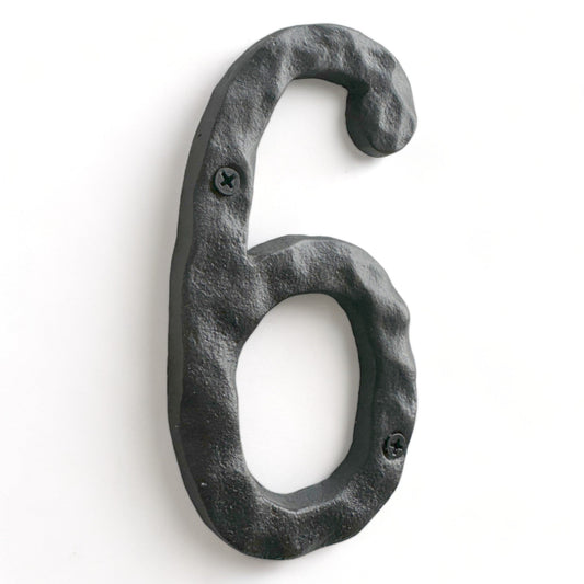 Numéro d'adresse en fonte forgé à la main 6 ou 9, numéros de maison rustiques, 5,5 pouces,