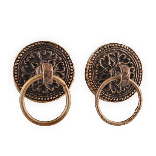 Boutons à anneau en métal floral à roue, bouton à tirer antique, boutons vintage pour armoires de cuisine, meubles - poignées d'armoire rustiques et boutons de porte intérieure pour la maison,