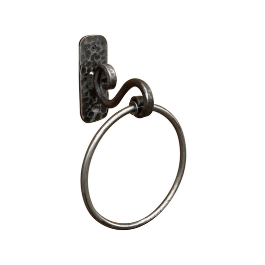 Forged Hand-Made Towel Ring, Antique Metal