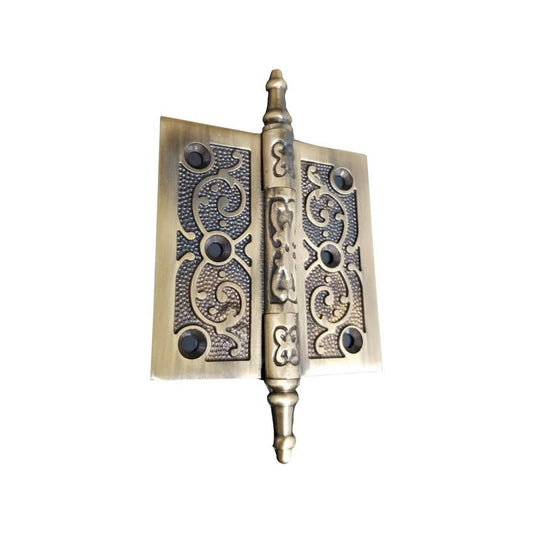 Filigree Engraved Hinge, Brass Finish, Last Chance