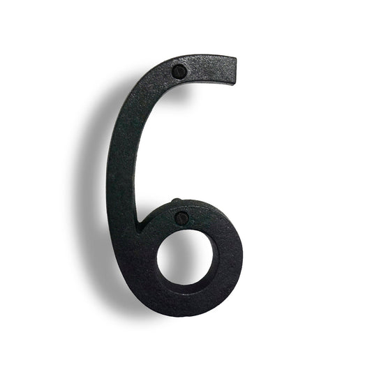 Colonial Wrought Iron Floating Number, 6.5 in, BLK, # 6