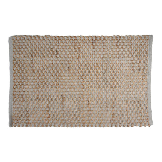 "Tapis, Coton Jute, Taille 60X90Cm. Motif Diamant"