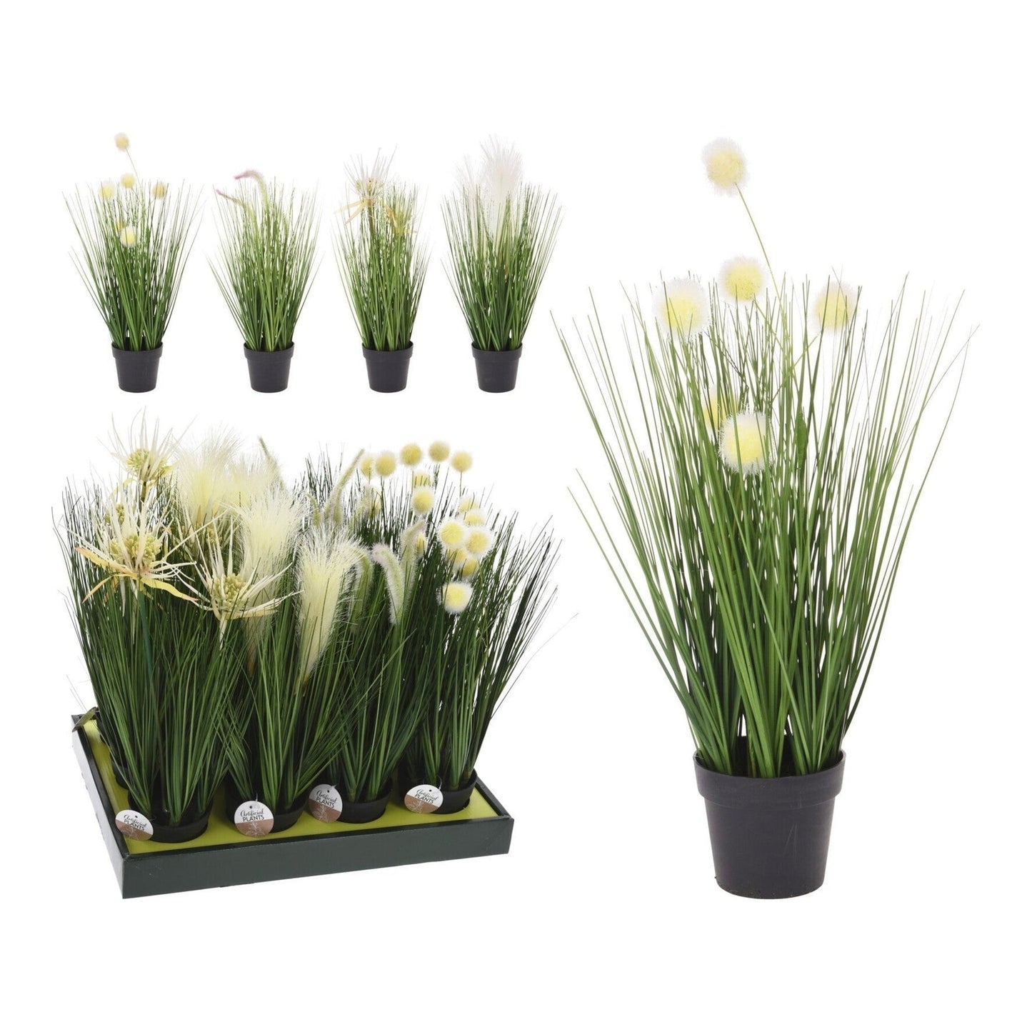 "Deco Herbe Dans Vase, Poids : 220 Grammes, 4 Ass. Styles"